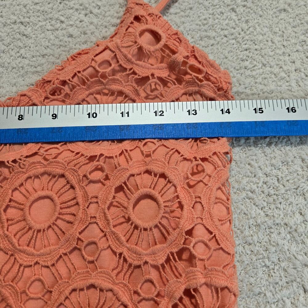 Jack by BB Dakota Orange Crochet Sleeveless Dress Slim Fit Size 4 Summer - Picture 5 of 9